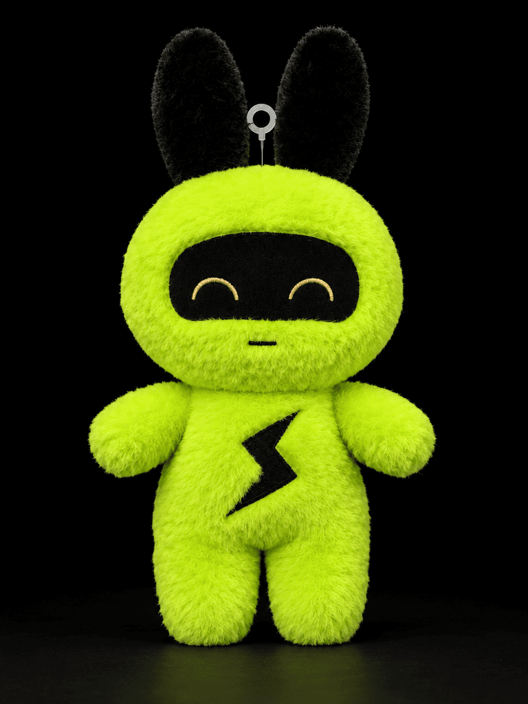 Peluche 404 de frente, variante de ojos ∩∩
